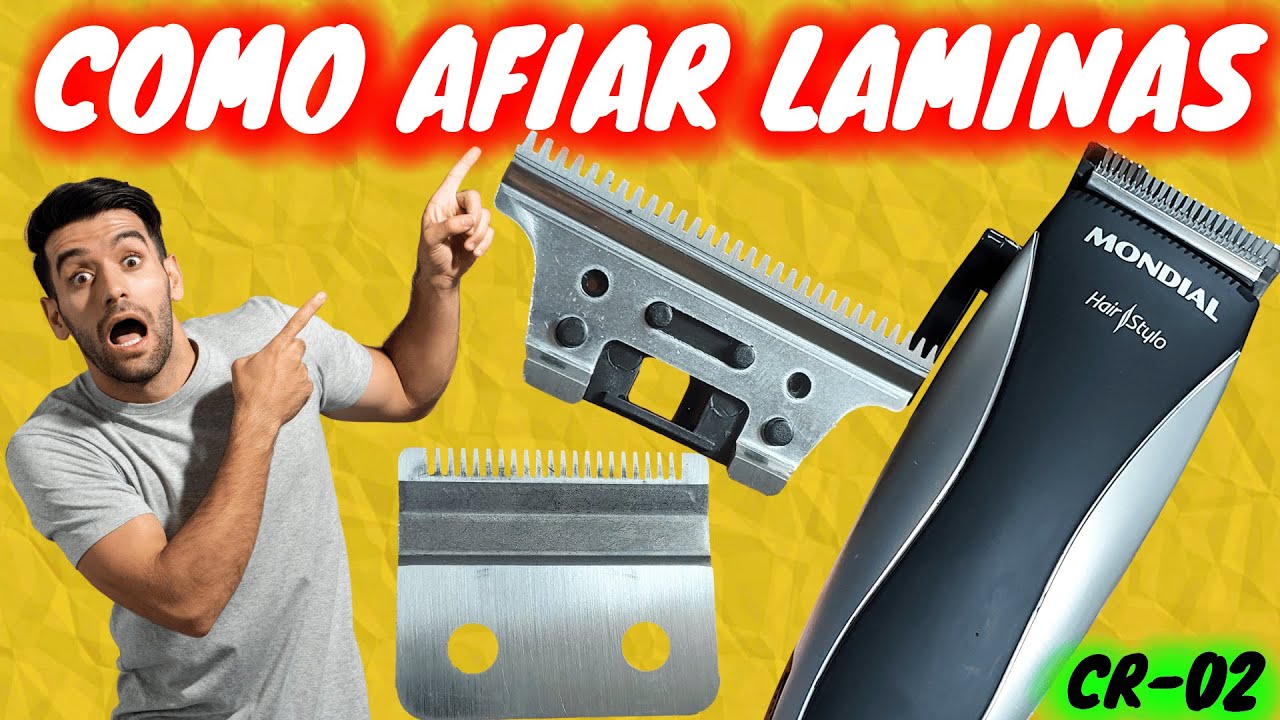 COMO AFIAR AMOLAR LAMINA DE MAQUINA DE CORTAR CABELO MONDIAL CR-02 PASSO A PASSO