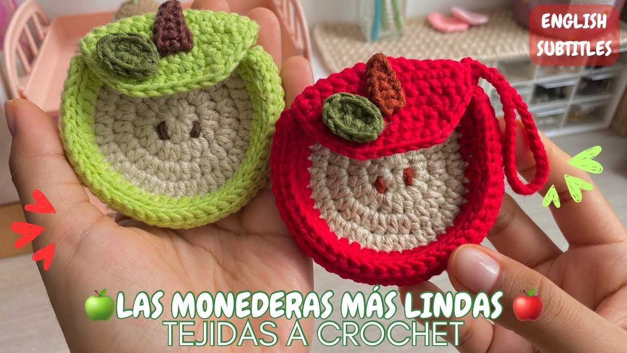😱BOLSITA DE MANZANA TEJIDA A CROCHET 🍎Tutorial de monedero tejido a crochet / CROCHET