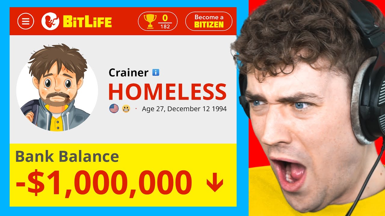 I Became HOMELESS In BITLIFE!