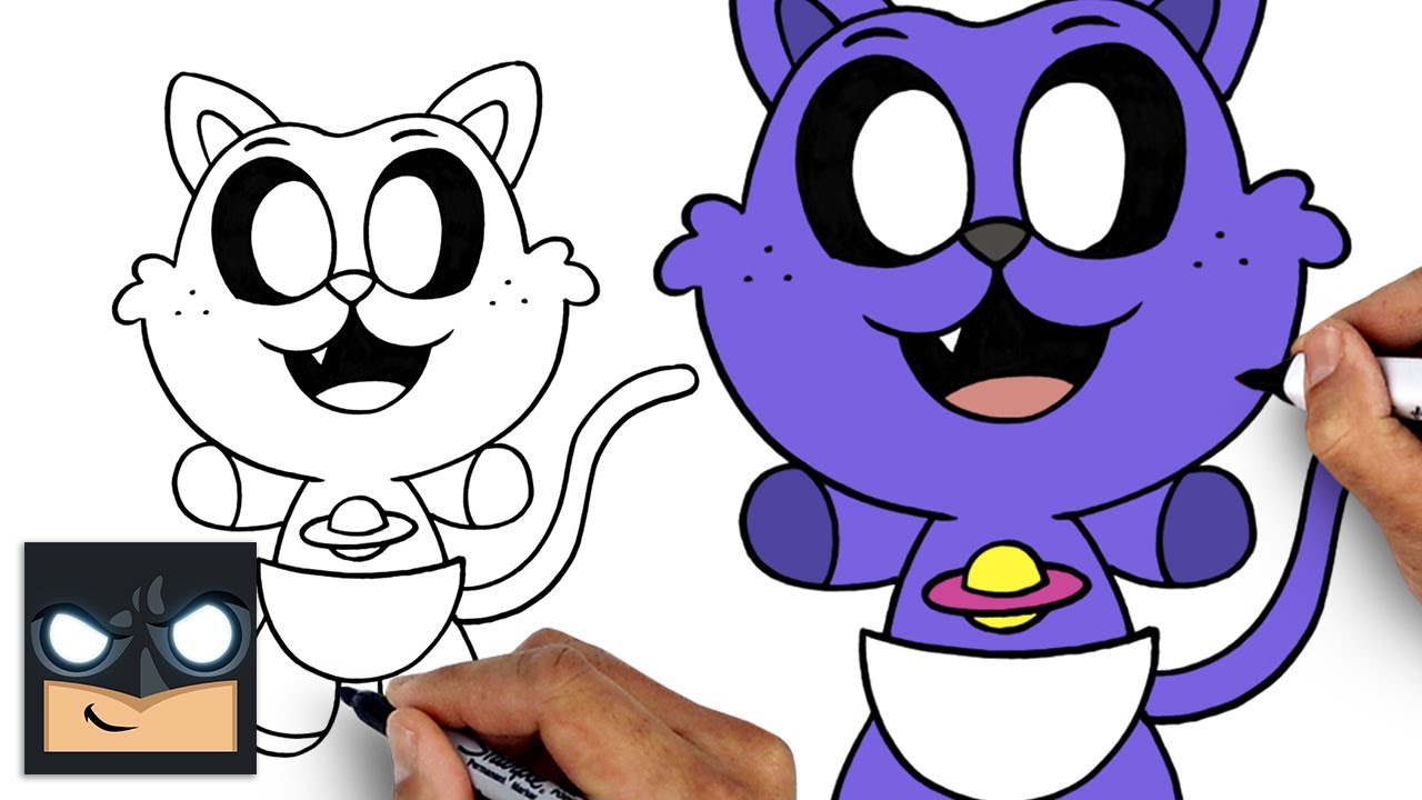 How To Draw CatNap Junior | GameToons | Smiling Critters
