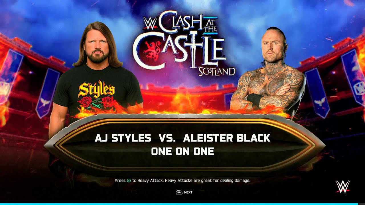 WWE 2K25 FULL MATCH - AJ Styles vs. Aleister Black - The Epic Showdown!