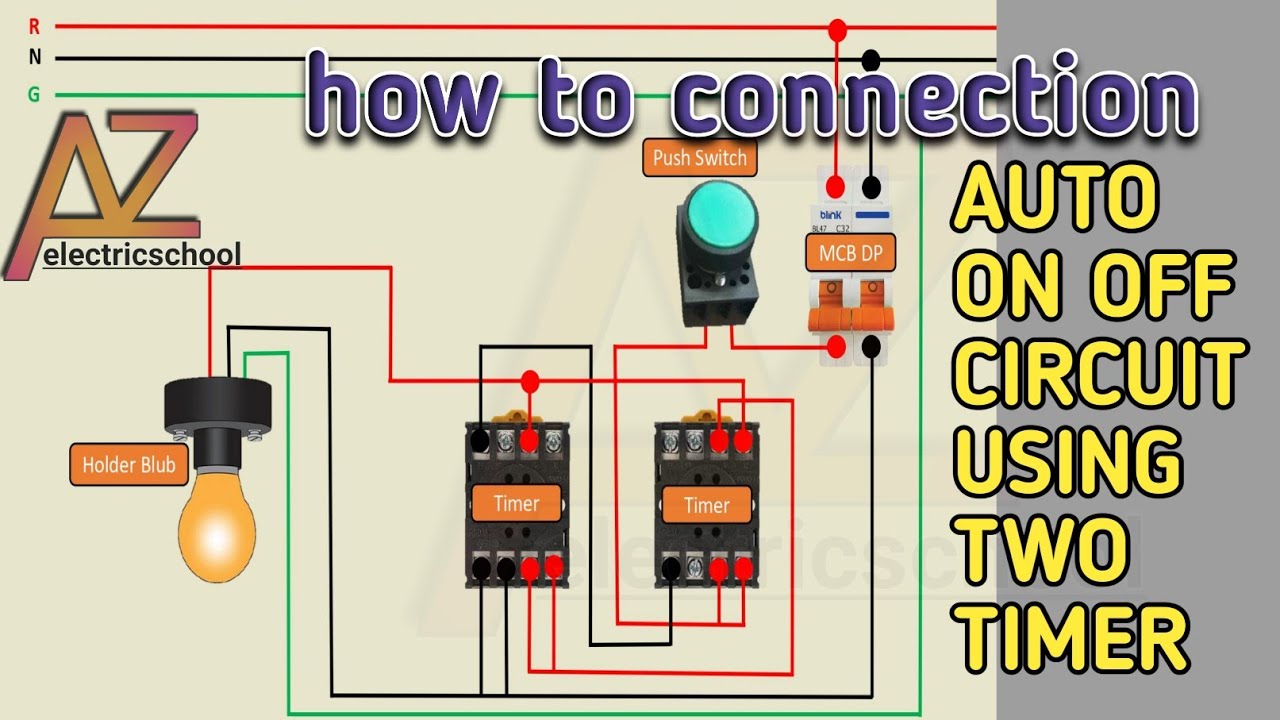 Auto ON OFF Circuit Using Two Timer | Timer Switch Circuit | Autocratic duel timer connection