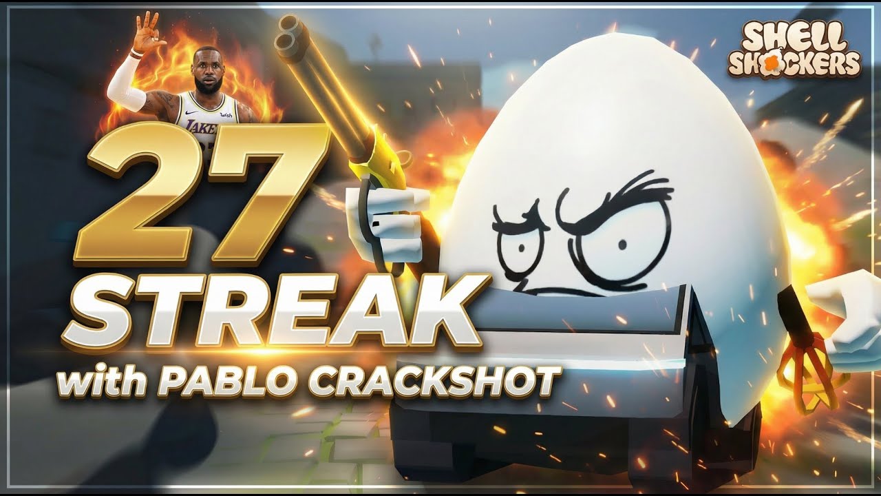 27 Kill Streak with PABLO CRACKSHOT | Shell Shockers