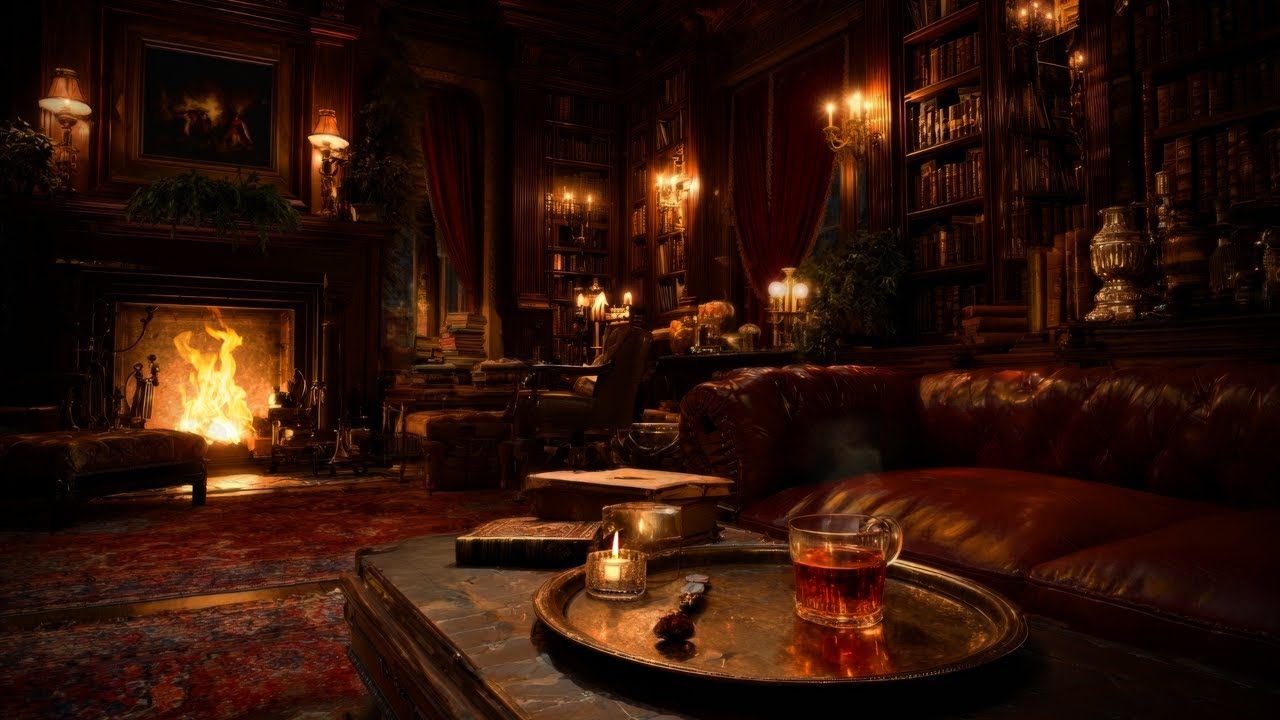The Intellectual's Repose: A Night in the Edwardian Salon | Fireplace Ambience for Sleep & Reading