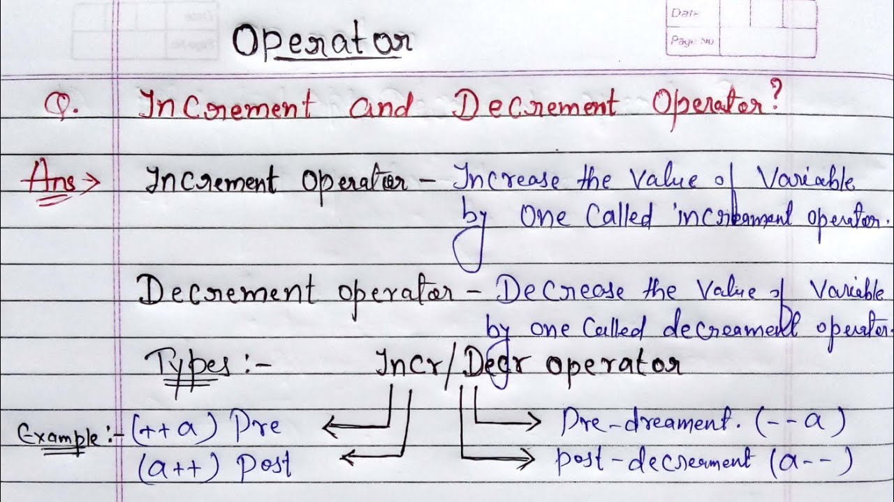 Increment and Decrement operators in C | Unary operators- increment and decrement in c language