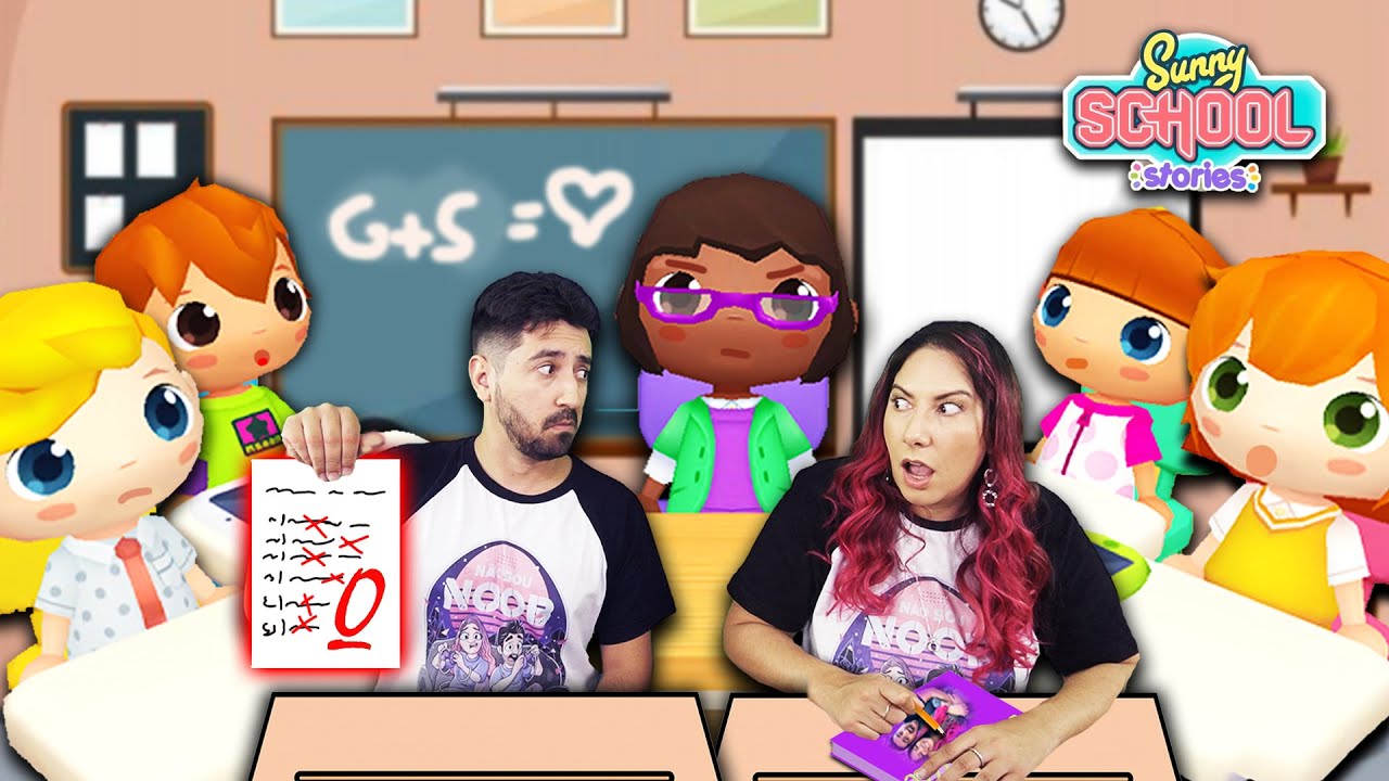 ME DEI MAL NA PROVA SURPRESA DA ESCOLA no Sunny School Stories
