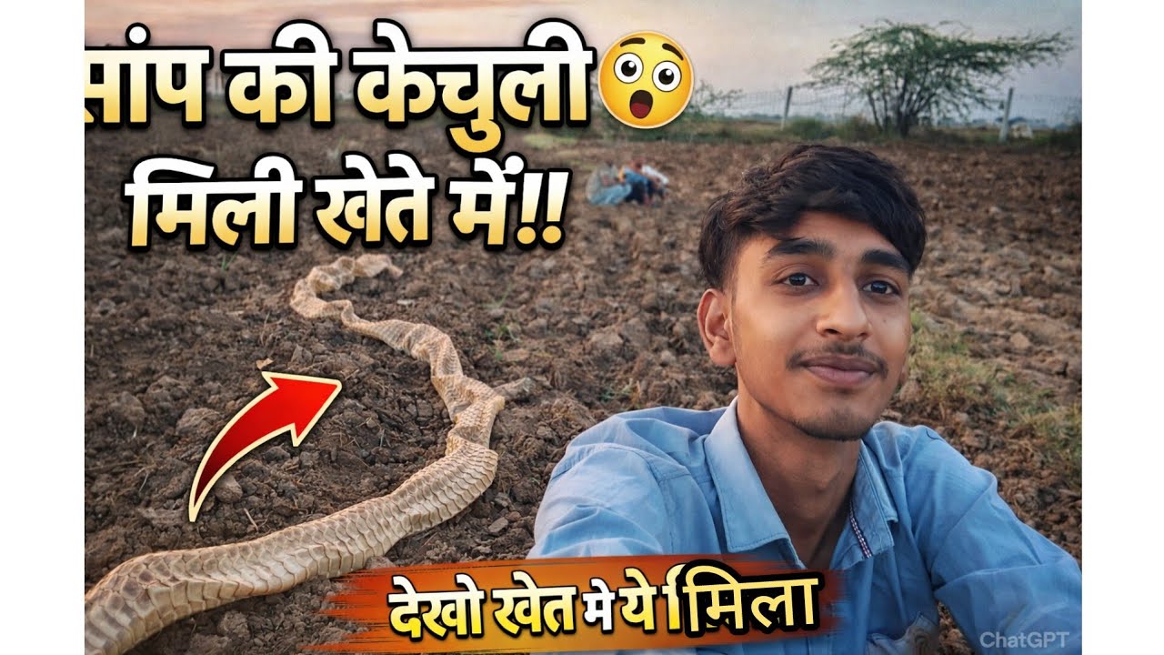 {day 2}❤️ सांप की केंचुली मिली खेतों में।  #VINOD_PALIWAL