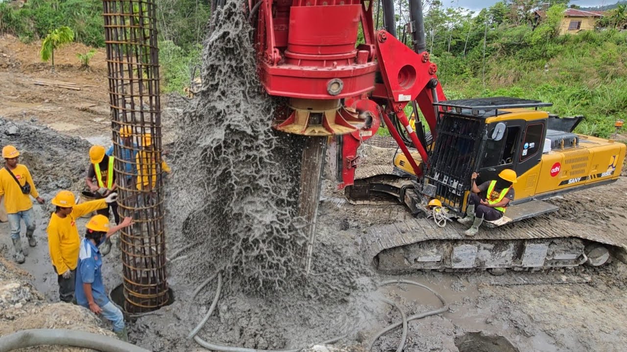 Akibat Tanah Sangat keras !!! Pengeboran Bore Pile Menggunakan Air 