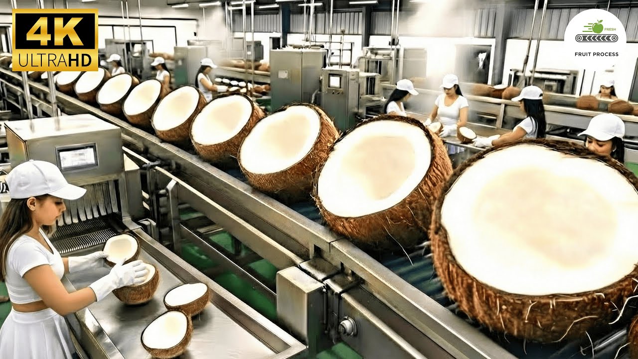 Inside the factory: The process of transforming coconuts into delicious coconut jelly (Full Process)