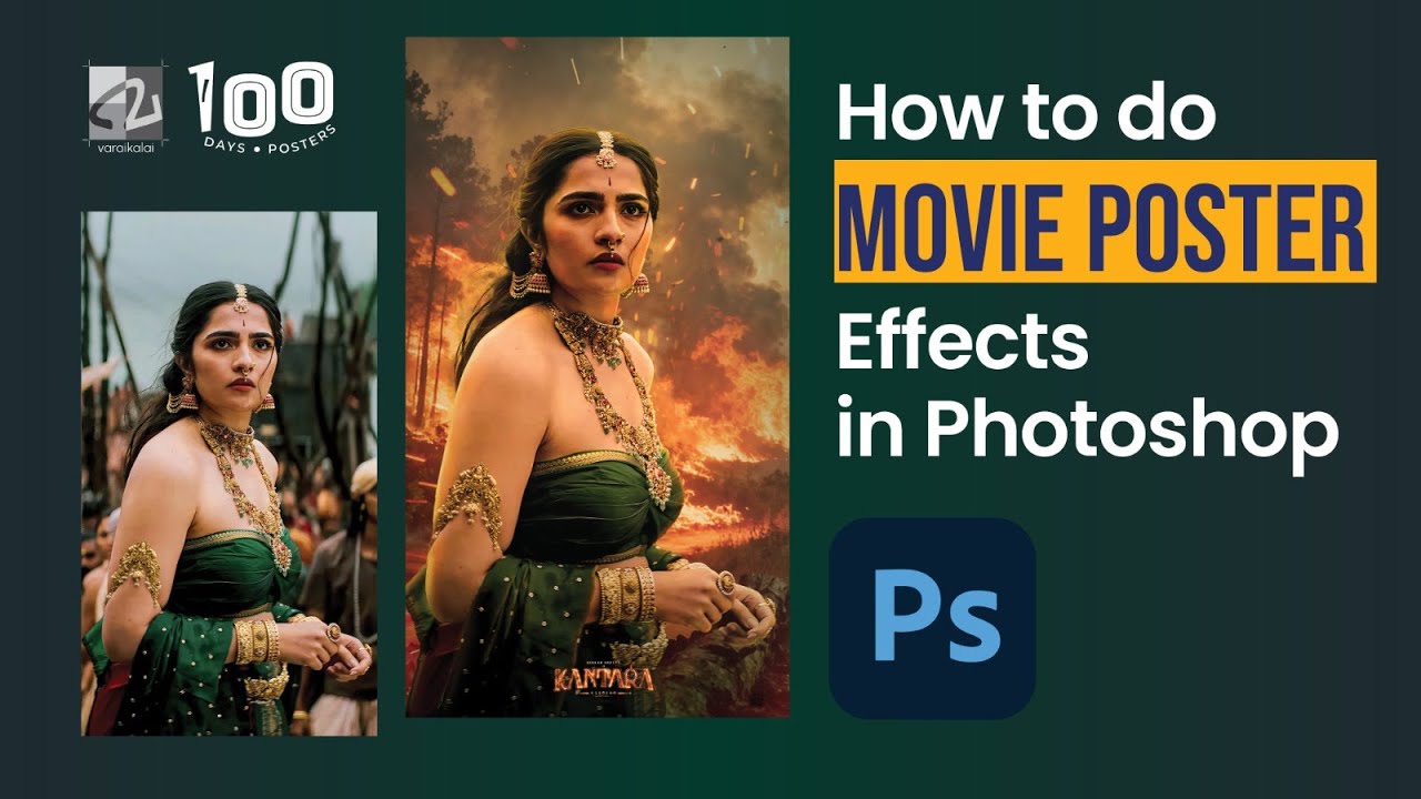 Kantara Photoshop Poster Design #photoshop #tutorial  #varaikalai #kantara #kantarachapter1 #poster