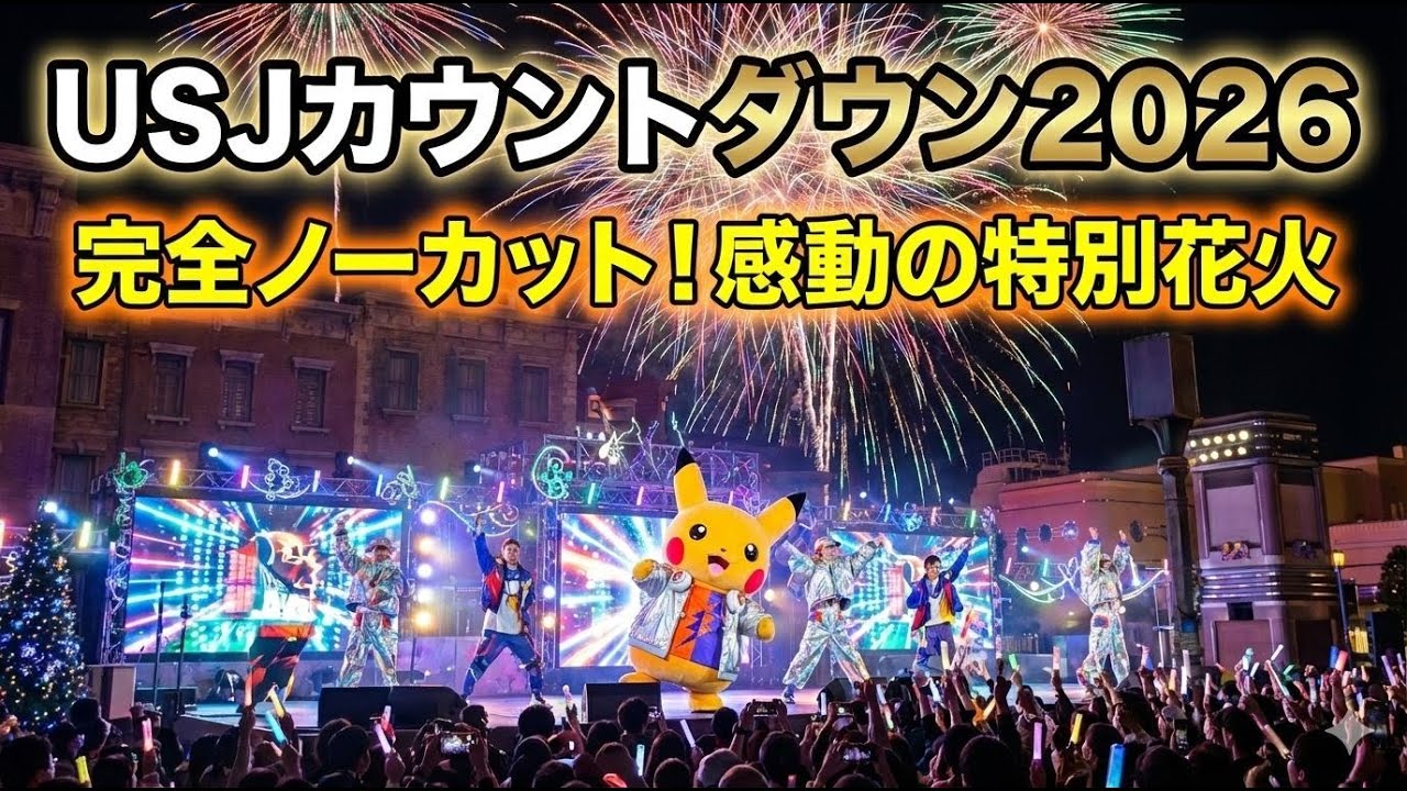【完全ノーカット】USJカウントダウン2026！感動の豪華花火を完全収録！年越しの奇跡を体感　 #usj #usjカウントダウン