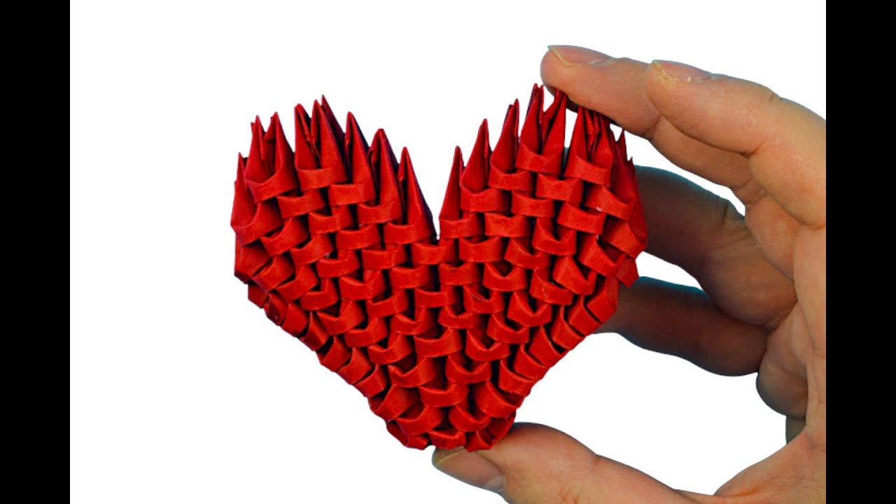 Small 3D Origami Heart Tutorial– DIY Paper Heart