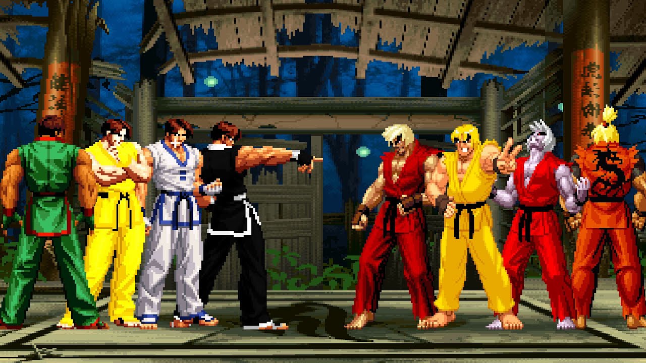 KOF Mugen | Kim Kaphwan Team vs Dragon Ken Team