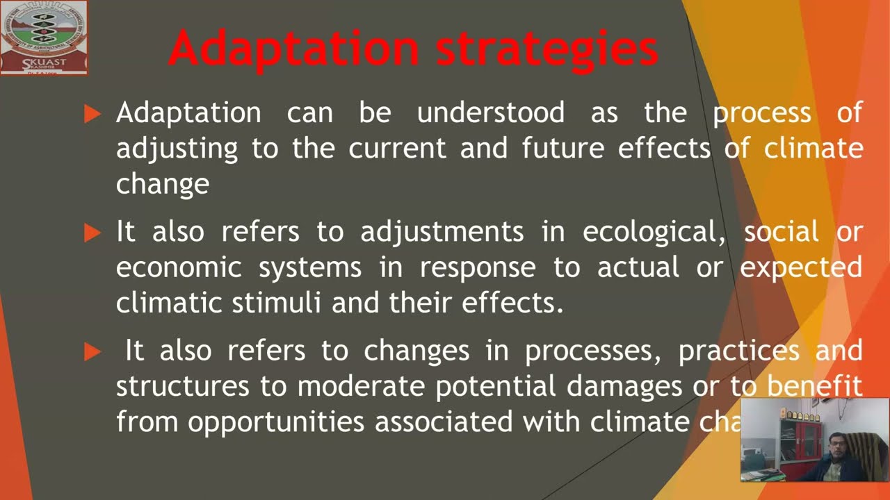 Adaptation and mitigation strategies of climate change