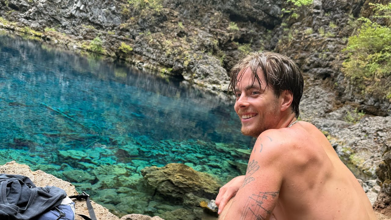 Cliff jumping into the bluest watering hole on Earth - DAY 16