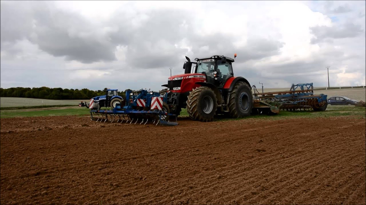 Semi de colza (02) .New Holland T8.390  charrue 10 corps, Massey 6490 Nodet 18 rangs , Massey 8660