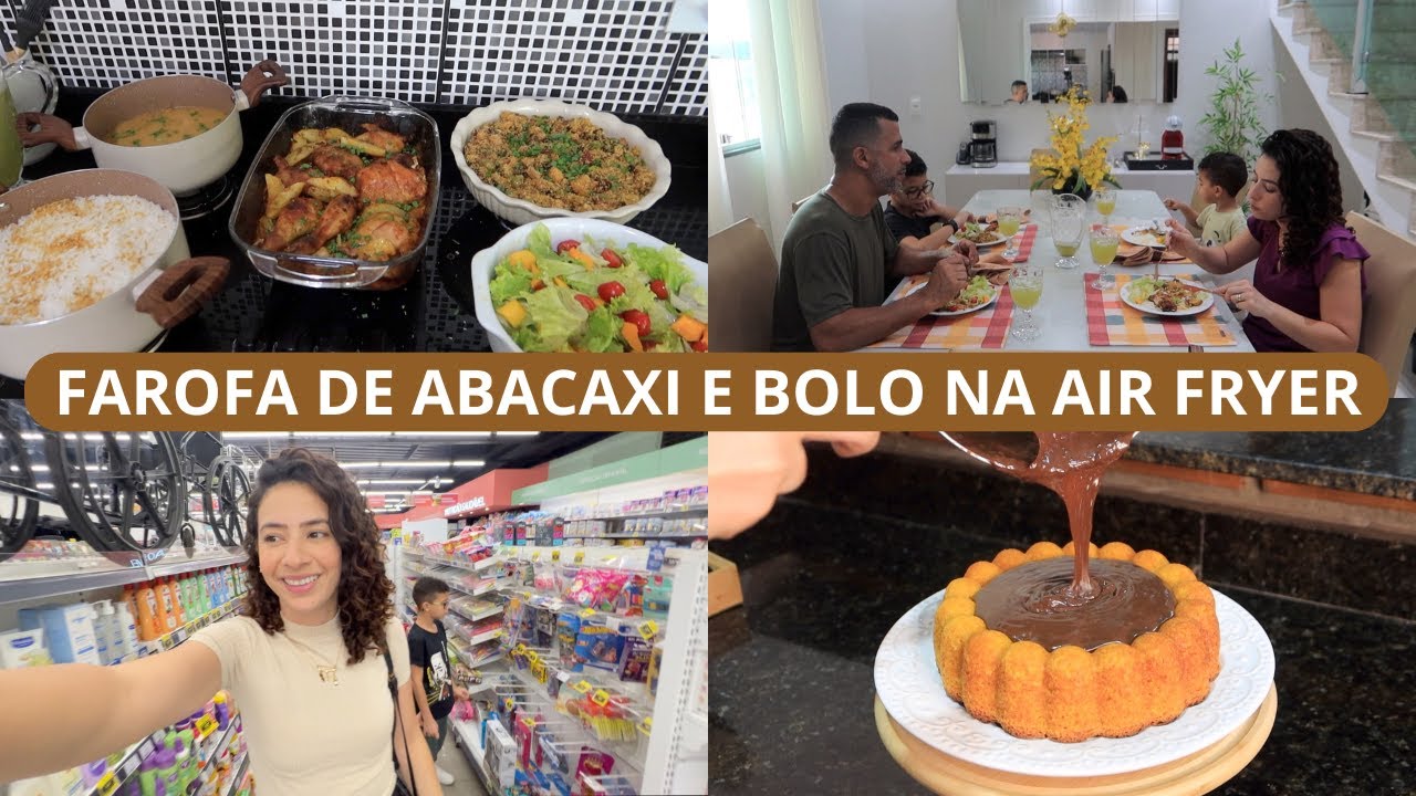 NOSSO ALMOÇO DE SÁBADO, BOLO DE CENOURA NA AIR FRYER, COMPRINHAS DE FARMÁCIA RECEBIDO