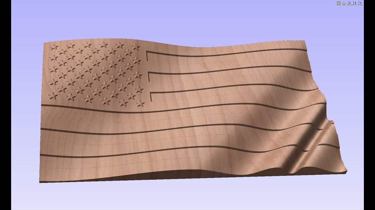 How to create a 3D Model US Flag in Vectric Aspire