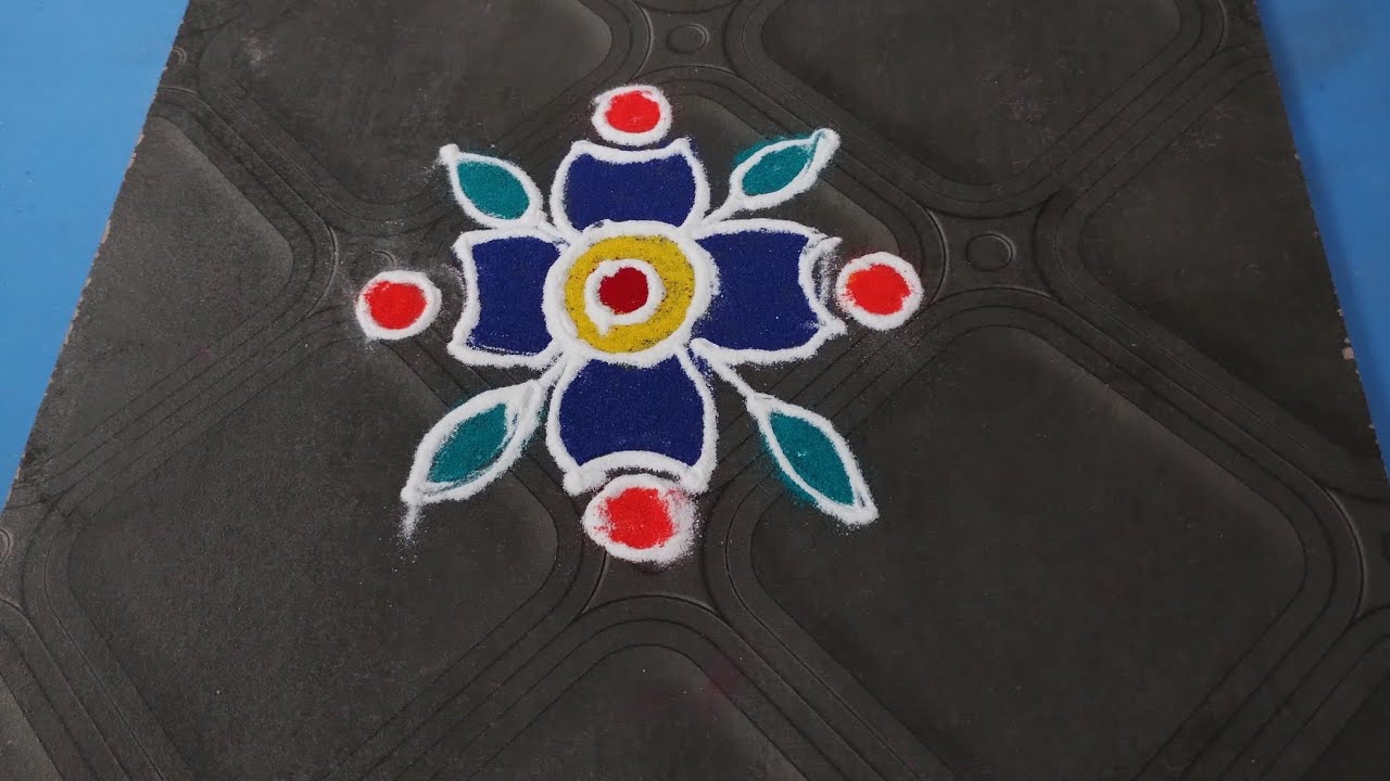 बिगिनर्स के लिए सरल रंगोली | Classic Rangoli Craft #Art#EasyRangoli#Kolam#viral #subscribe #youtube 