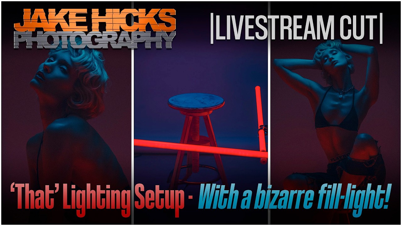 Jake Hicks Photography Livestream - Cut - Top Light Setup... with a bizarre fill-light