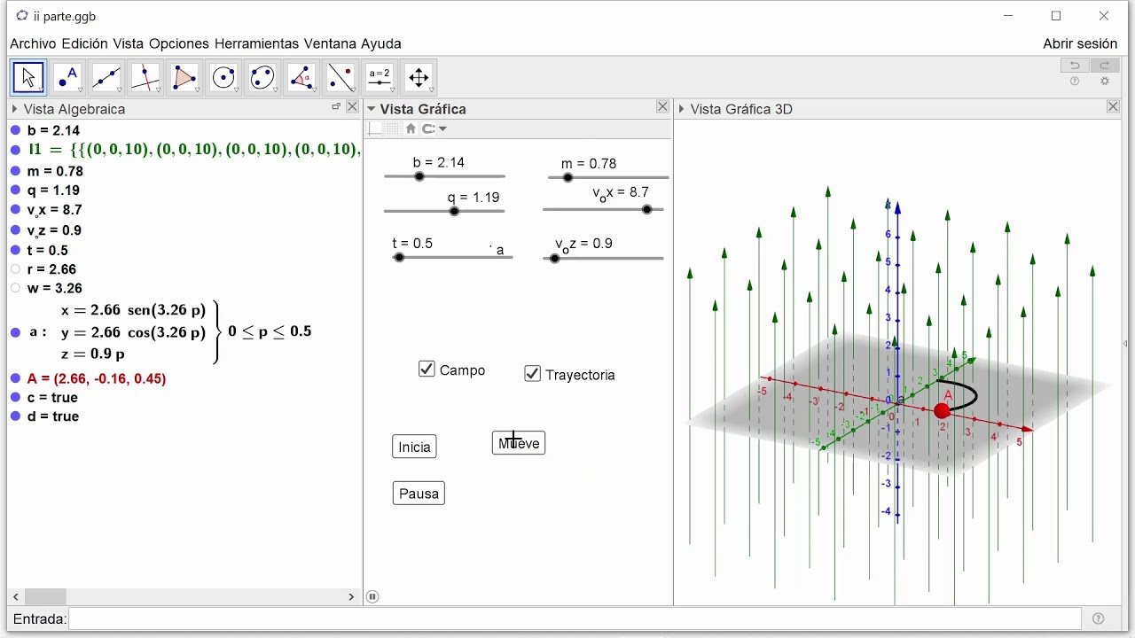 Campo Magnético en Geogebra II