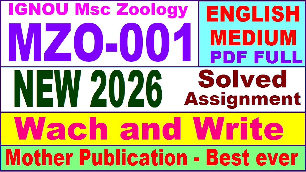 MZO 001 solved assignment 2026 in English || mzo 001 solved assignment 2026 || ignou mzo1