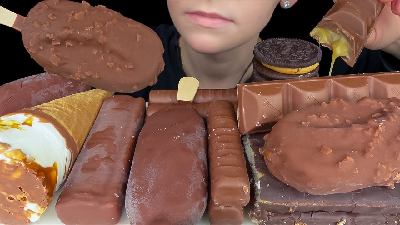 ASMR Chocolate Ice Cream & Desserts *Cadbury, Magnum, Haagen Dazs, Milky Way, Oreos, Cake, Twix