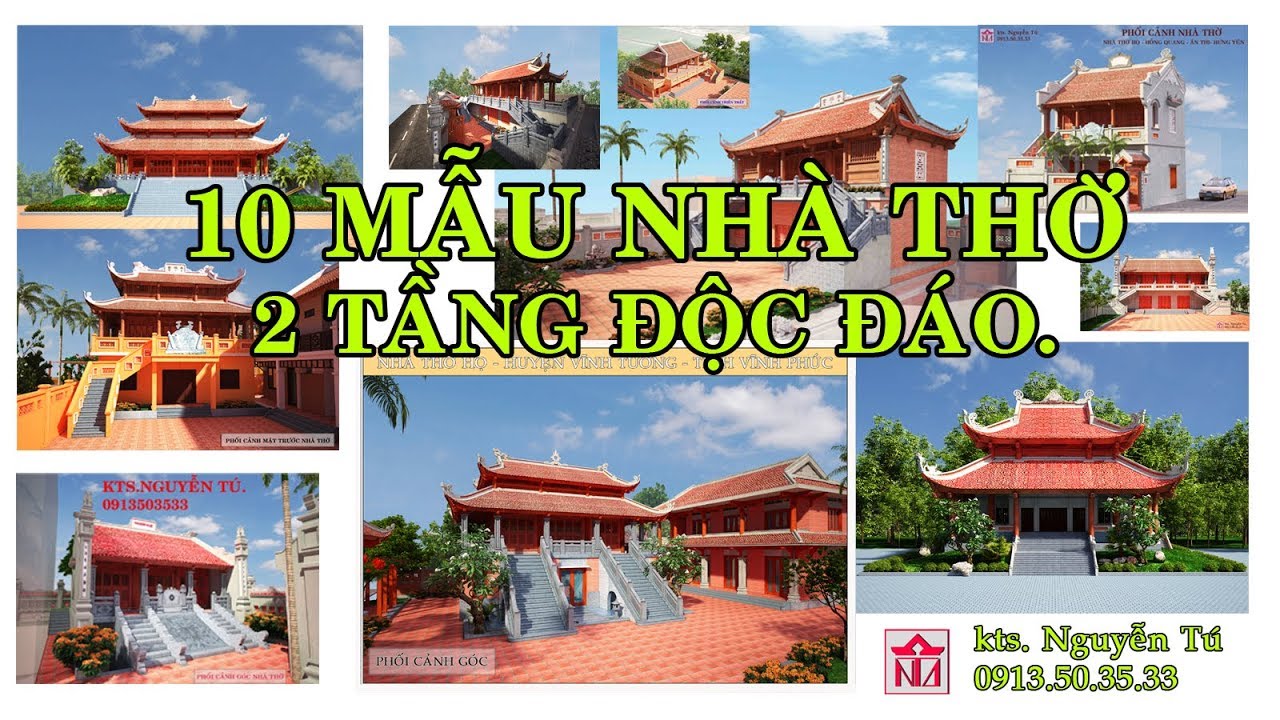 MẪU NHÀ THỜ HAI TẦNG.KTS. NGUYỄN TÚ.0913503533