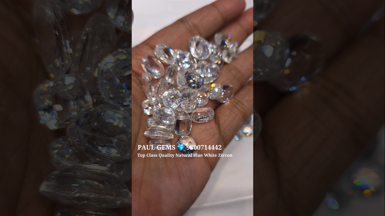 Zircon Combodian Blue & White Pure Zircon Wholesale Price Single Piece available PAUL GEMS 💎 Kolkata