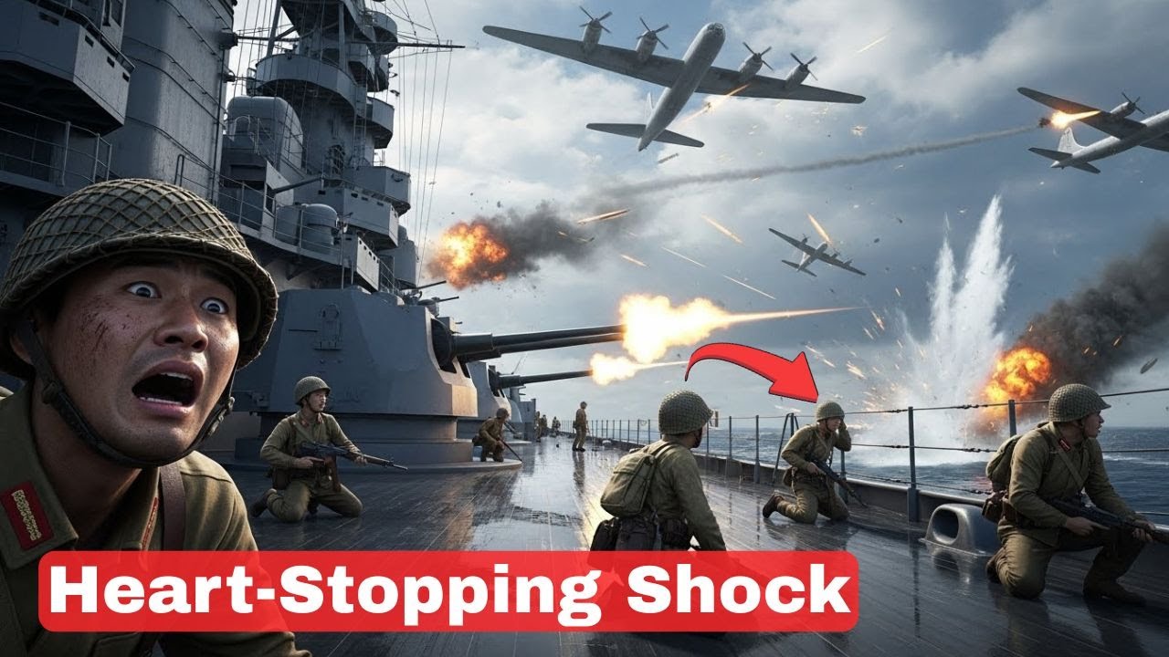 Japanese Soldiers Shocked as American Bombers Hit Moving Ships | EntireWorld WW2