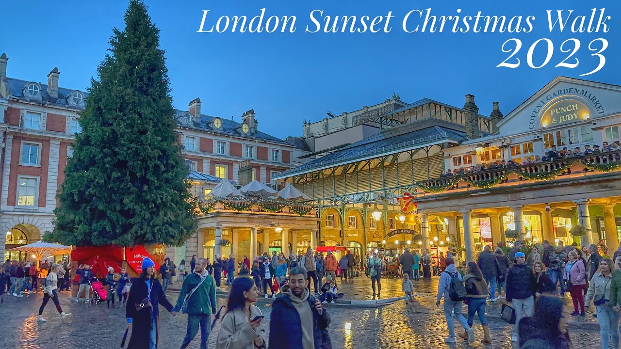 🎄Christmas Walks in Central London 2023 | London Christmas Lights & Market [4K]