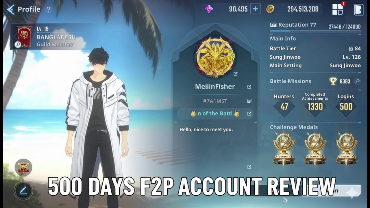 500 Days F2P Progress in SOLO LEVELING ARISE | Full Account Review