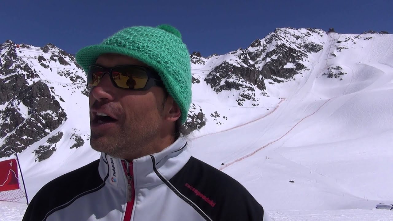 Speed skier Philippe May at FIS Speed Ski World Cup 2013, Verbier - interview part 1