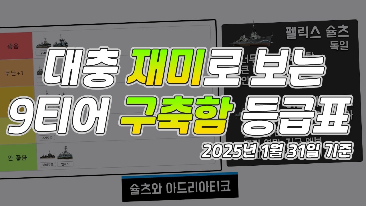 대충 재미로 보는 9티어 구축함 등급표│2025년 1월 31일 기준 [월드 오브 워쉽]