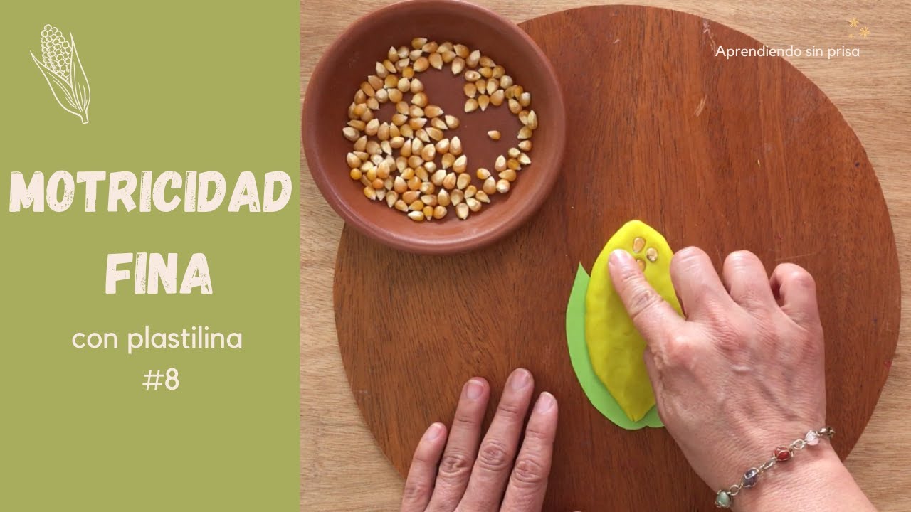 Desarrollo de motricidad fina con plastilina # 8. Mazorca.