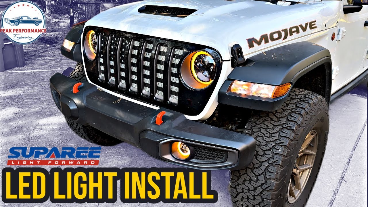 2018+ Jeep Wrangler JL & Gladiator JT LED Headlight & Fog Light Install-  Step by Step - #suparee