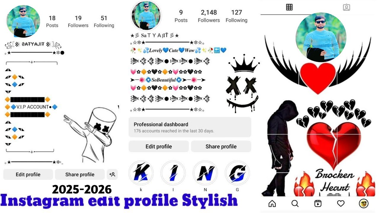 Instagram Profile Edit Stylish| Stylish Name Grid Photo| Instagram Profileedit Stylish New trick2026