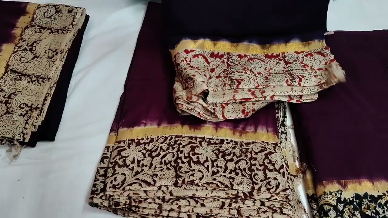 #whatsapp9347671219 #కలంకారి చెన్నూర్ silk #dyingsarees #blockprint sarees #1400rs 