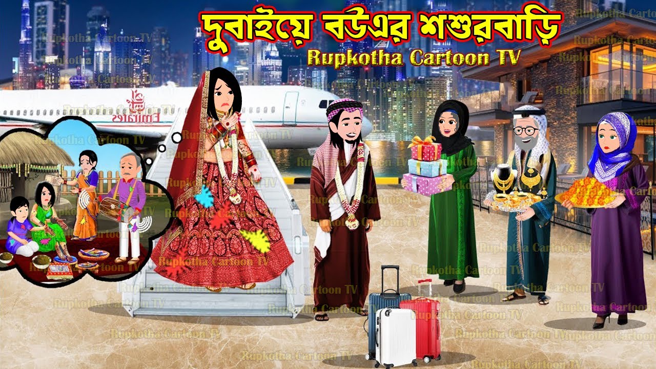 দুবাই বউএর শশুরবাড়ি Dubai Bouer Shosurbari | Cartoon Bangla | Dui Bouer Bived | Rupkotha Cartoon TV
