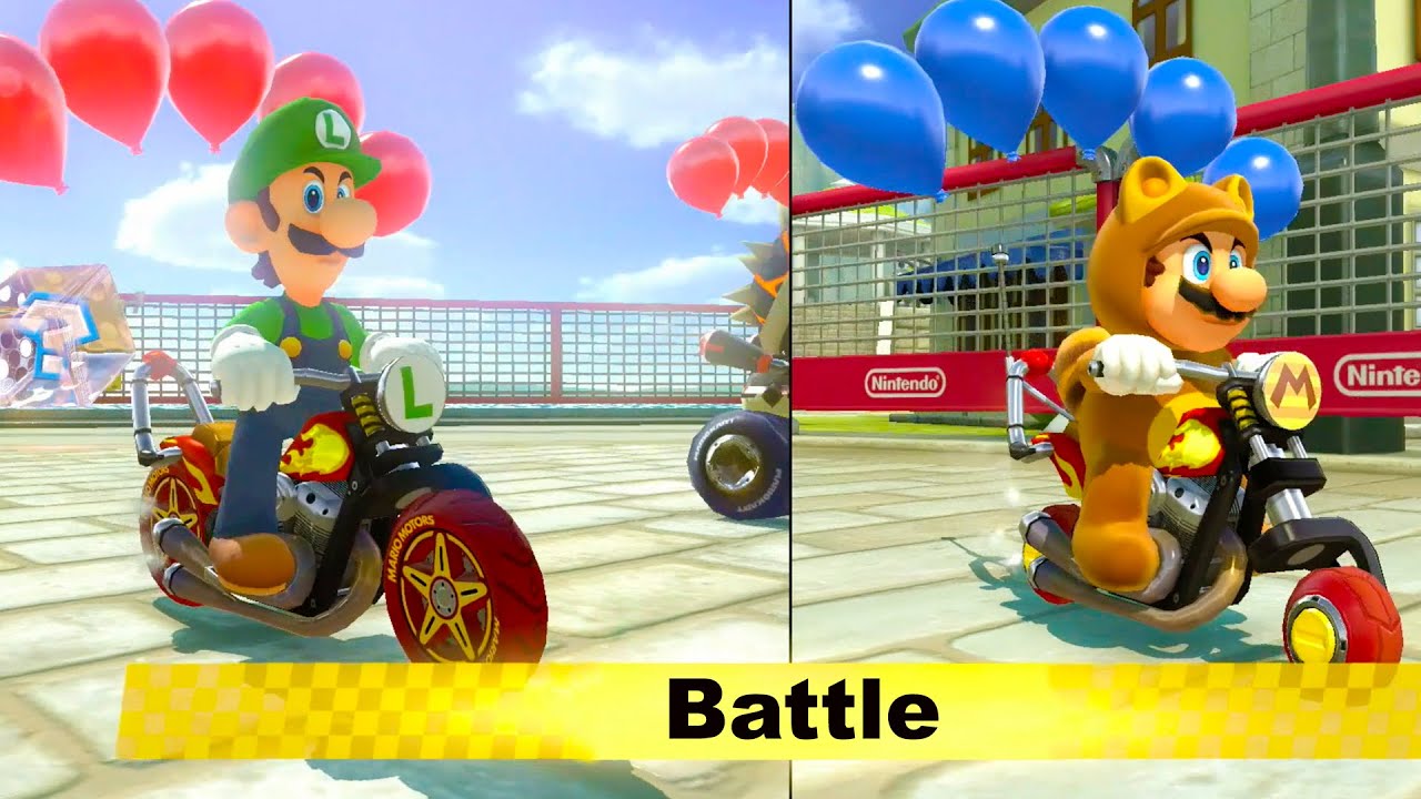 Mario Kart 8 Deluxe – Balloon Battle 2 Players Gameplay Multiplayer (Team Game)
