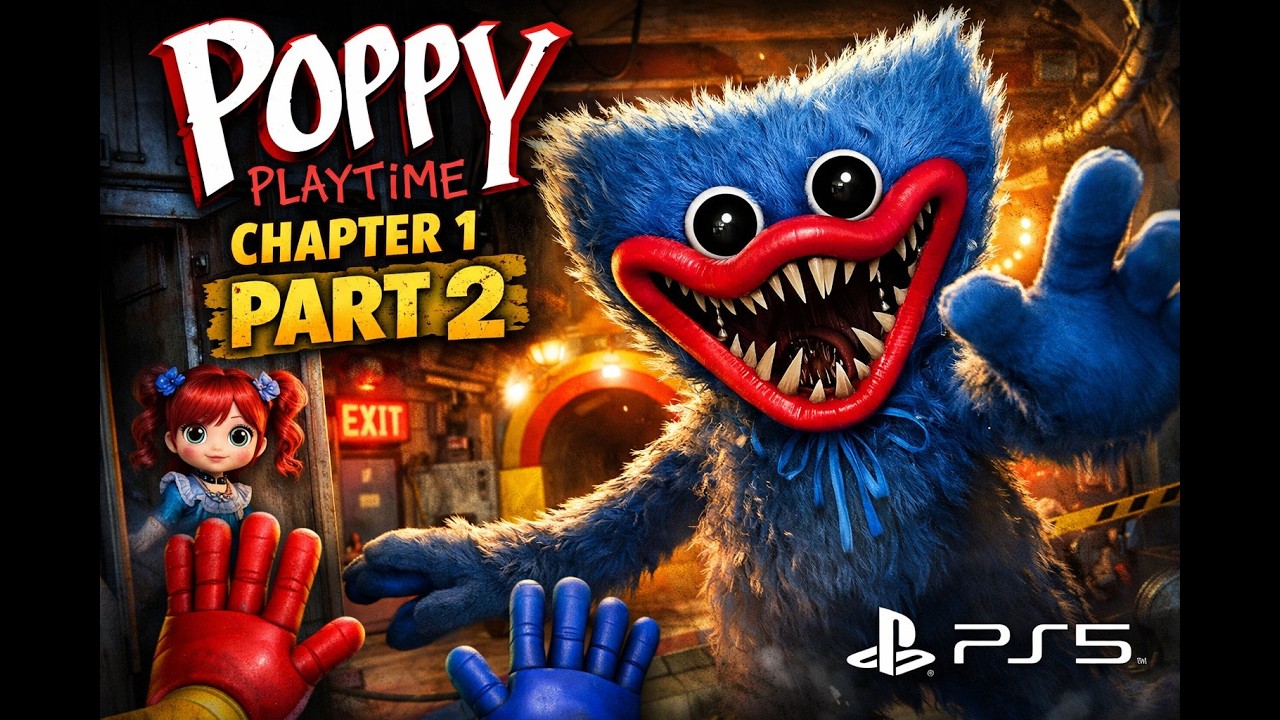 Poppy Playtime Chapter 1 Part 2 PS5 | Huggy Wuggy Boss Fight & Doll Rescue | Trio Gamerz
