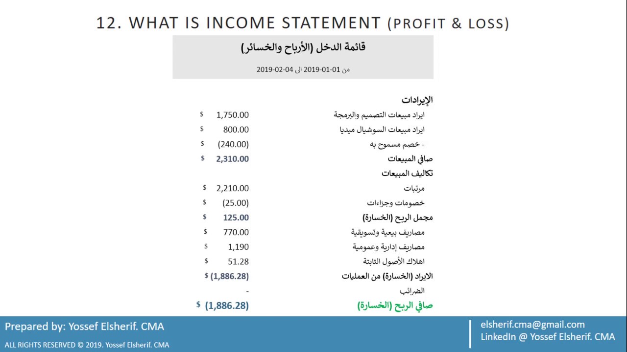 1.08 Income Statement (Profit and Loss)
