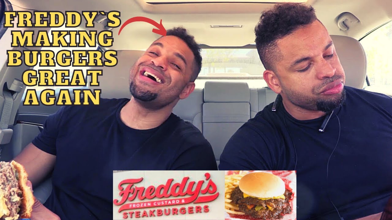 Hodgetwins tearing up for ` THE BEST BURGER ON THE PLANET` - FREDDY`S | Funniest moments