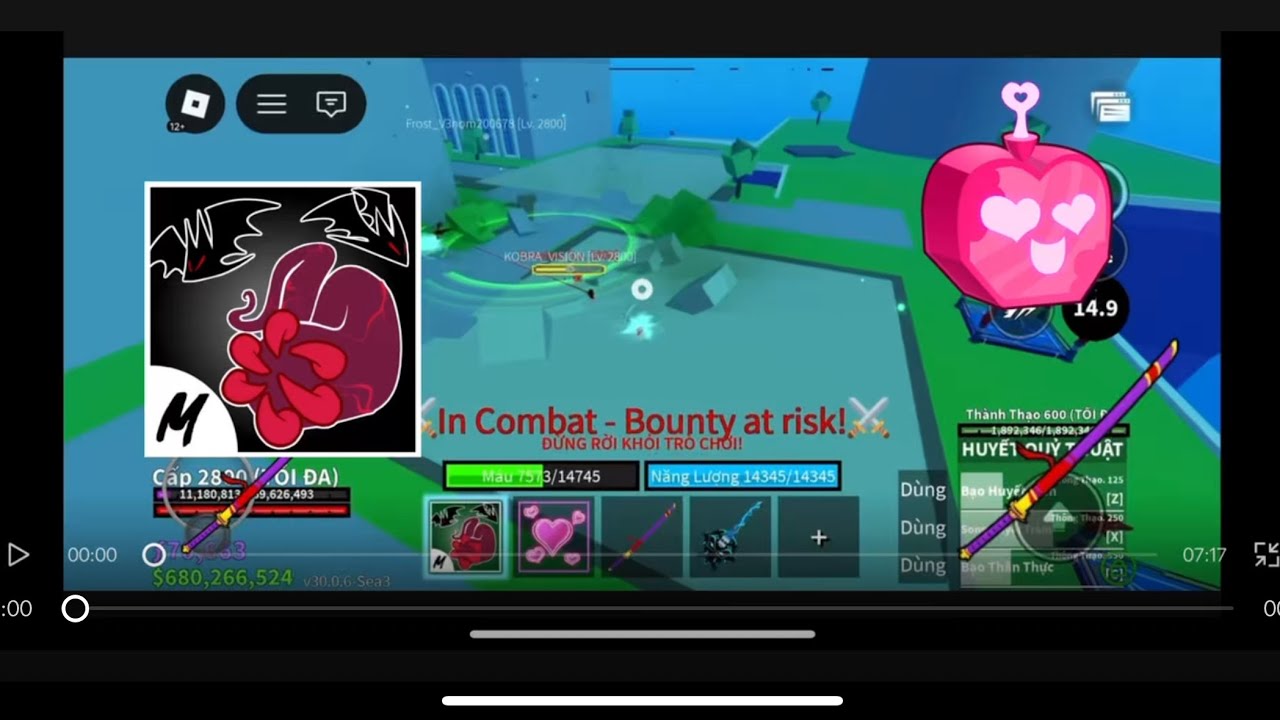 Destroying players with love fruit in pvp blox fruit