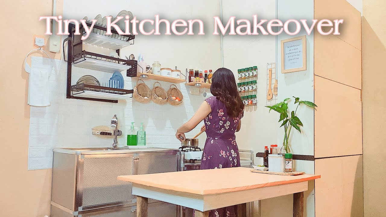 #6 DIY Tiny Kitchen Makeover (3 SQM) | Repurposing Old Items || Our-Temporary-Home Series (Part 1)