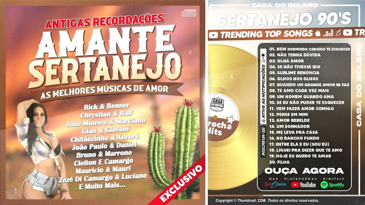 MIX MÚSICA DE VERDADE ANOS 90'S - SERTANEJO ROMÂNTICOS AS MELHORES - ANTIGAS RECORDAÇÕES