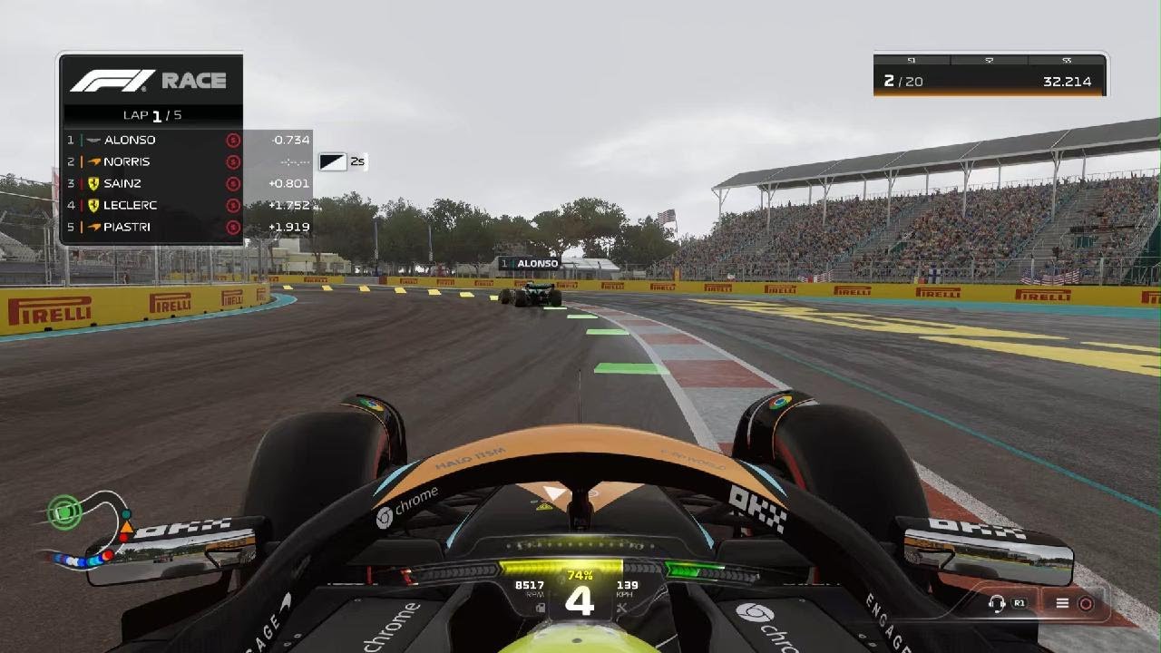 F1 23 - PS5 - GAMEPLAY - LANDO NORRIS - McLaren - FORMULA 1 MIAMI GRAND PRIX  - Formule 1