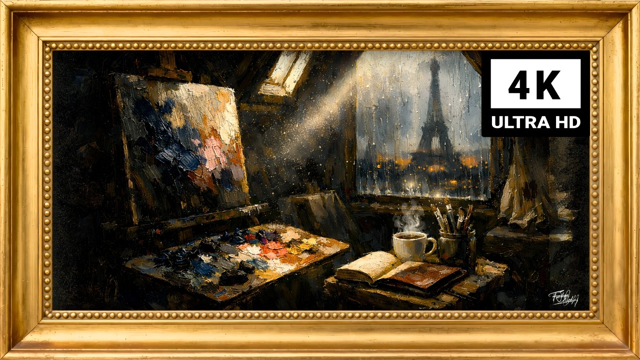 Paris Atelier Oil Painting 🎨 4K Ultra HD Art for TV | Museum Quality