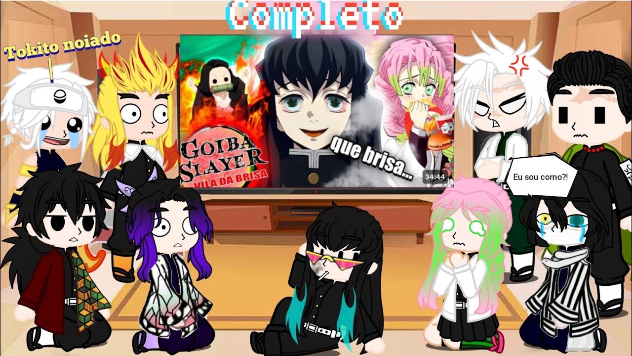 Hashiras react a KIMETSU NO YAIBA E A VILA DA BRISA 😂❤️ TsukiUraya