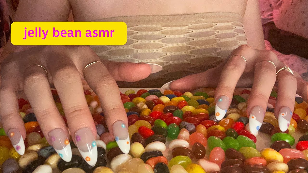 JELLY BEAN SORTING ASMR 🍬 crinkling, clacking, sorting, and eating sounds 🍬